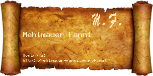 Mehlmauer Fanni névjegykártya
